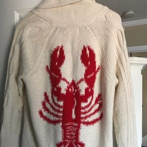 Anthropologie lobster sweater cream & red